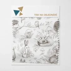 Vzor k tisku - skicovaná lesní zvířátka