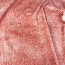 Bavlněný úplet Jeans Look v korálově červené barvě