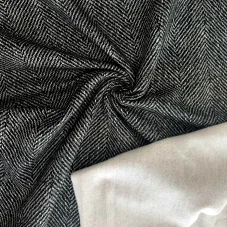 Počesaná teplákovina rybí kost černá, Látky OliVe