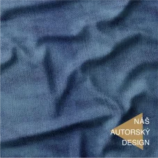 Nepočesaná teplákovina jeans look středně modrá – bavlněná látka s efektem denimu, originální design Oli-Ve.cz.