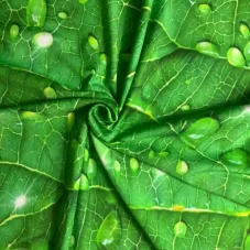 Bavlněný úplet Maxi vzor listu, Látky OliVe