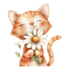 DTF nažehlovačka Kocourek s květinou, Látky OliVe