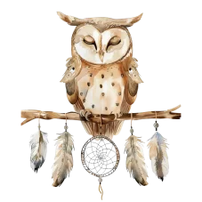 DTF nažehlovačka Boho sova, Látky OliVe