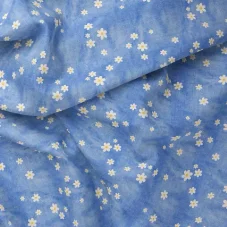 Bavlněný úplet Kvítky na jeans, Látky OliVe