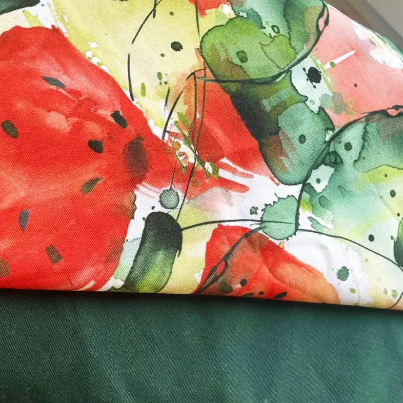 Bavlněný úplet Melouny, Látky OliVe