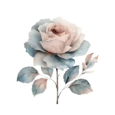 DTF nažehlovačka zimní růže v pastelových tónech, velikost 6 cm