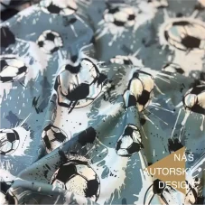 Bavlněný úplet Fotbal – ideální na trička, mikiny a dětské oblečení