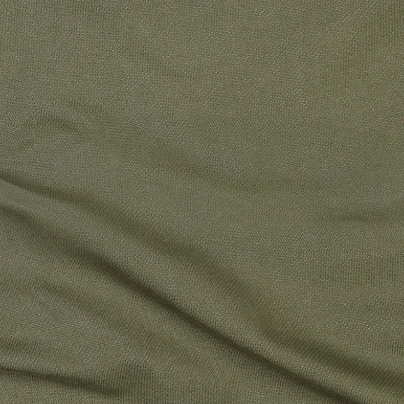 Jeans žakárový úplet v olivové barvě s denim strukturou – látka vhodná na šití oblečení. Jeans žakárový úplet v olivové barvě s denim strukturou – látka vhodná na šití oblečení.