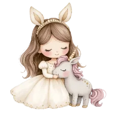 DTF nažehlovačka s princeznou a jednorožcem – pohádkový motiv pro handmade projekty