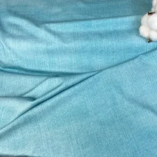 Úplet Jeans Look aqua tyrkysový – pružná bavlněná látka na šití