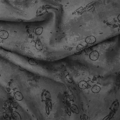 Bavlněný úplet Cyklisti, autorský design Látky OliVe Bavlněný úplet Cyklisti, autorský design Látky OliVe