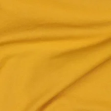 Jeans žakárový úplet v hořčicové barvě s denim strukturou – látka vhodná na šití oblečení.