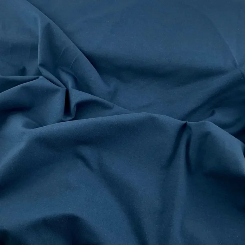 Bio organický bavlněný úplet indigo modrý, látky OliVe