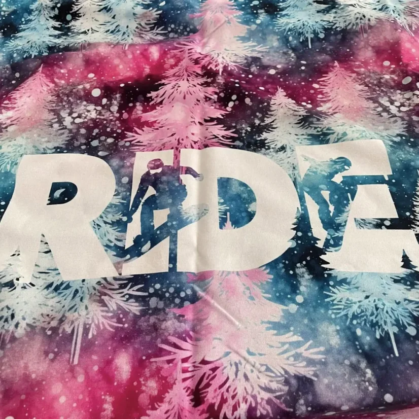 French Terry nepočesaná teplákovina, snowboard panel v růžové barvě. Látky OliVe
