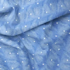 Bavlněný úplet Srdíčka na jeans, Látky OliVe Bavlněný úplet Srdíčka na jeans, Látky OliVe