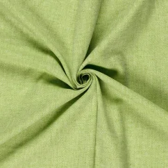 Leinen-Chambray mit Fischgrätmuster, limettengrün