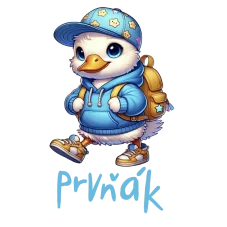 DTF nažehlovačka s kačerem v modré mikině – roztomilý tisk pro první školní den