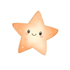 DTF nažehlovačka Oranžová usměvavá hvězdička, Látky OliVe