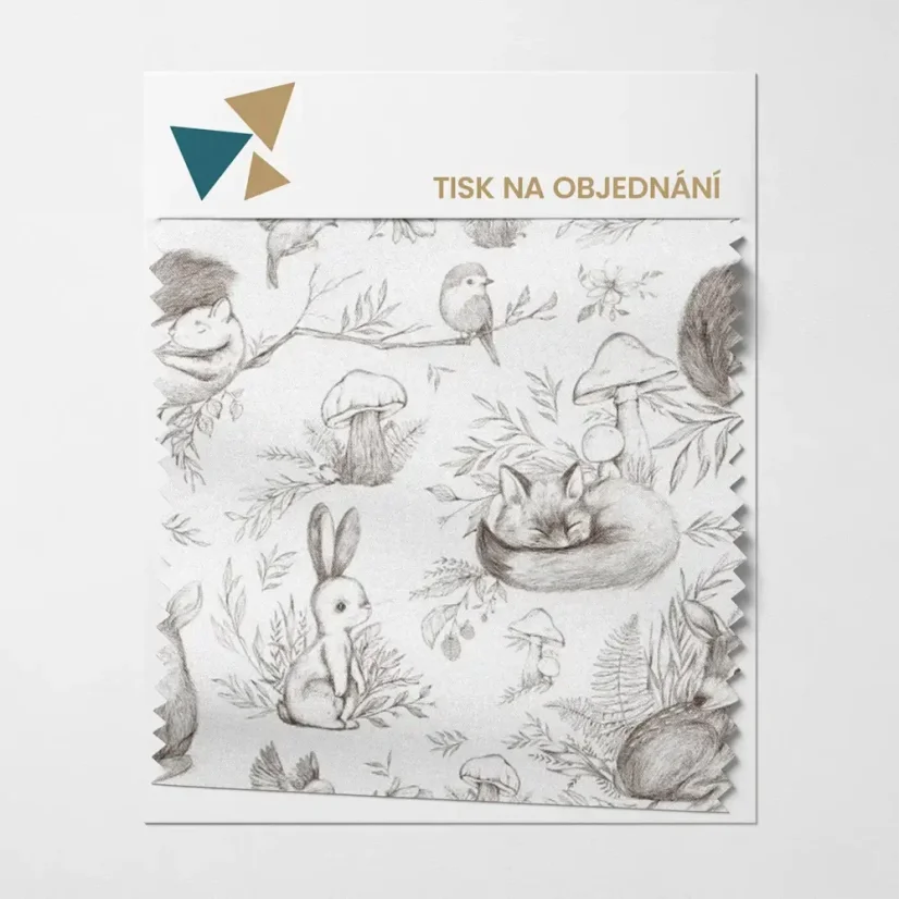 Vzor k tisku - skicovaná lesní zvířátka